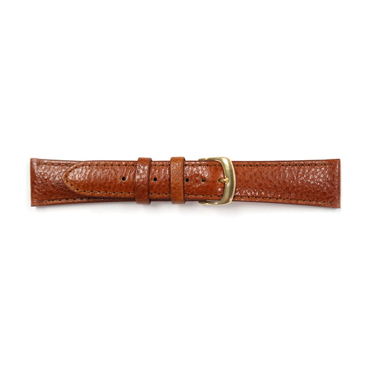 Genuine Leather Watch Band 16-20mm Padded Grain Stitched in Black, Brown and Light Brown - Universal Jewelers & Watch Tools Inc. 