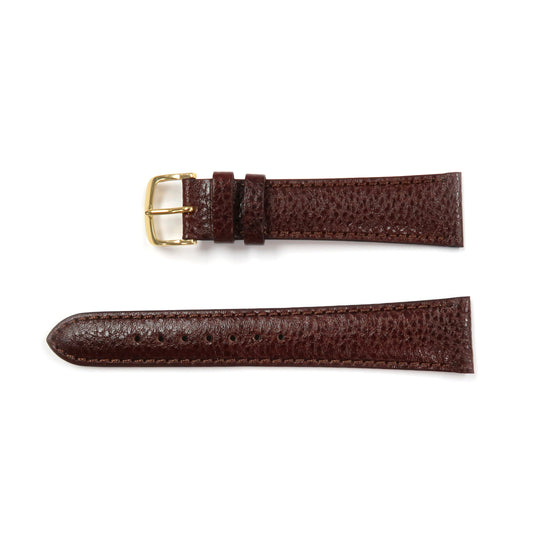 Genuine Leather Watch Band 16-20mm Padded Grain Stitched in Black, Brown and Light Brown - Universal Jewelers & Watch Tools Inc. 