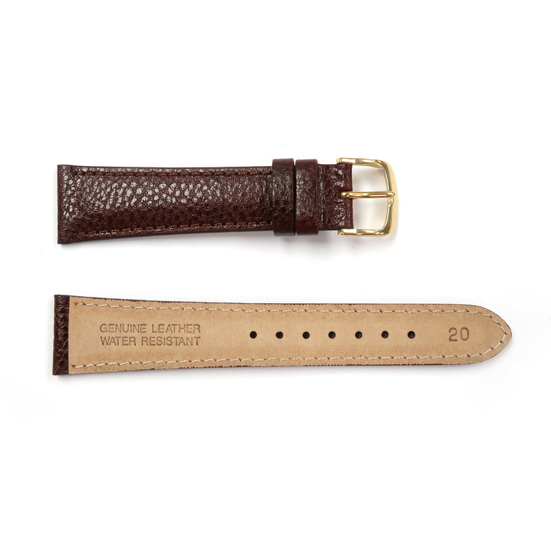 Load image into Gallery viewer, Genuine Leather Watch Band 16-20mm Padded Grain Stitched in Black, Brown and Light Brown - Universal Jewelers &amp; Watch Tools Inc. 
