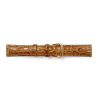 Leather Watch Band 16-24mm Padded Crocodile Grain Stitched in Black, Brown, Tan, Red, Blue and N.Blue - Universal Jewelers & Watch Tools Inc. 