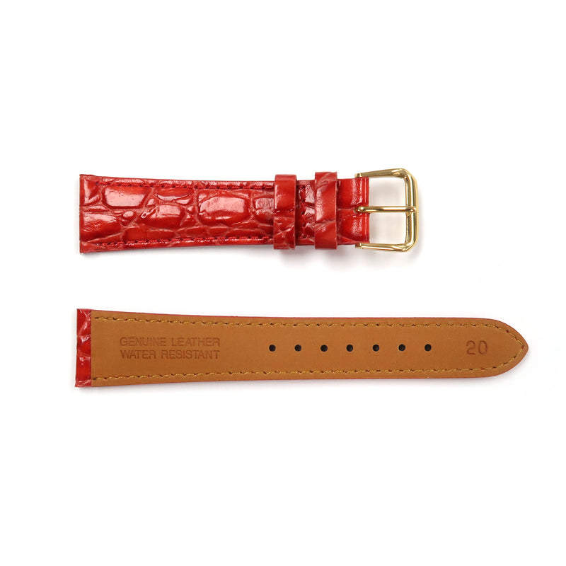 Load image into Gallery viewer, Leather Watch Band 16-24mm Padded Crocodile Grain Stitched in Black, Brown, Tan, Red, Blue and N.Blue - Universal Jewelers &amp; Watch Tools Inc. 
