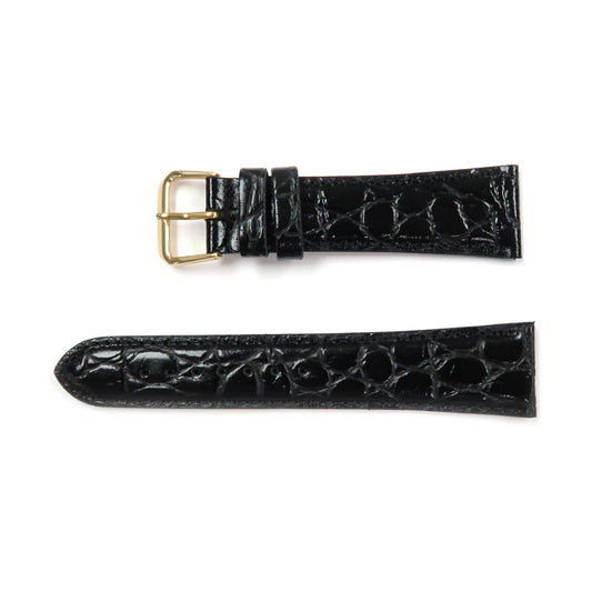 Leather Watch Band 16-24mm Padded Crocodile Grain Stitched in Black, Brown, Tan, Red, Blue and N.Blue - Universal Jewelers & Watch Tools Inc. 