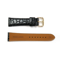 Leather Watch Band 16-24mm Padded Crocodile Grain Stitched in Black, Brown, Tan, Red, Blue and N.Blue - Universal Jewelers & Watch Tools Inc. 
