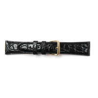 Leather Watch Band 16-24mm Padded Crocodile Grain Stitched in Black, Brown, Tan, Red, Blue and N.Blue - Universal Jewelers & Watch Tools Inc. 