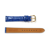 Leather Watch Band 16-24mm Padded Crocodile Grain Stitched in Black, Brown, Tan, Red, Blue and N.Blue - Universal Jewelers & Watch Tools Inc. 