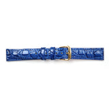 Leather Watch Band 16-24mm Padded Crocodile Grain Stitched in Black, Brown, Tan, Red, Blue and N.Blue - Universal Jewelers & Watch Tools Inc. 