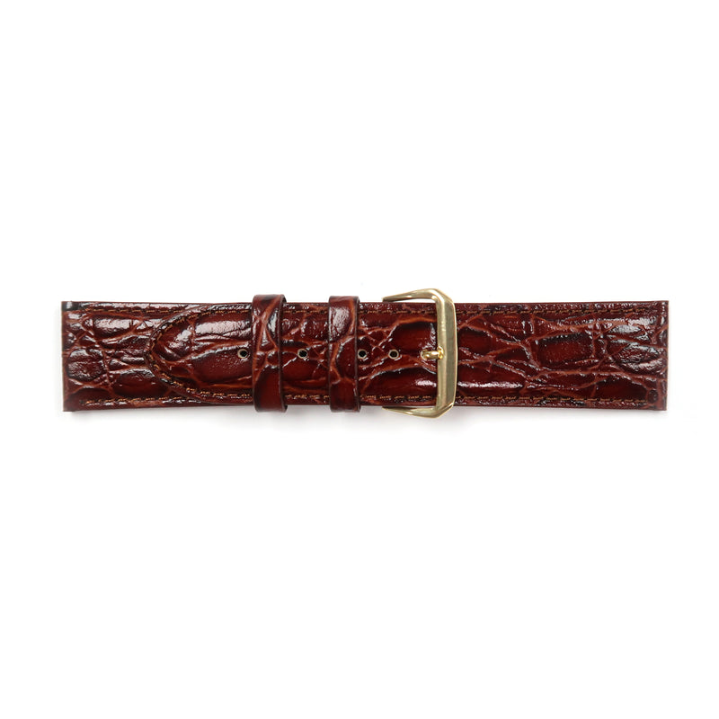 Load image into Gallery viewer, Leather Watch Band 16-24mm Padded Crocodile Grain Stitched in Black, Brown, Tan, Red, Blue and N.Blue - Universal Jewelers &amp; Watch Tools Inc. 
