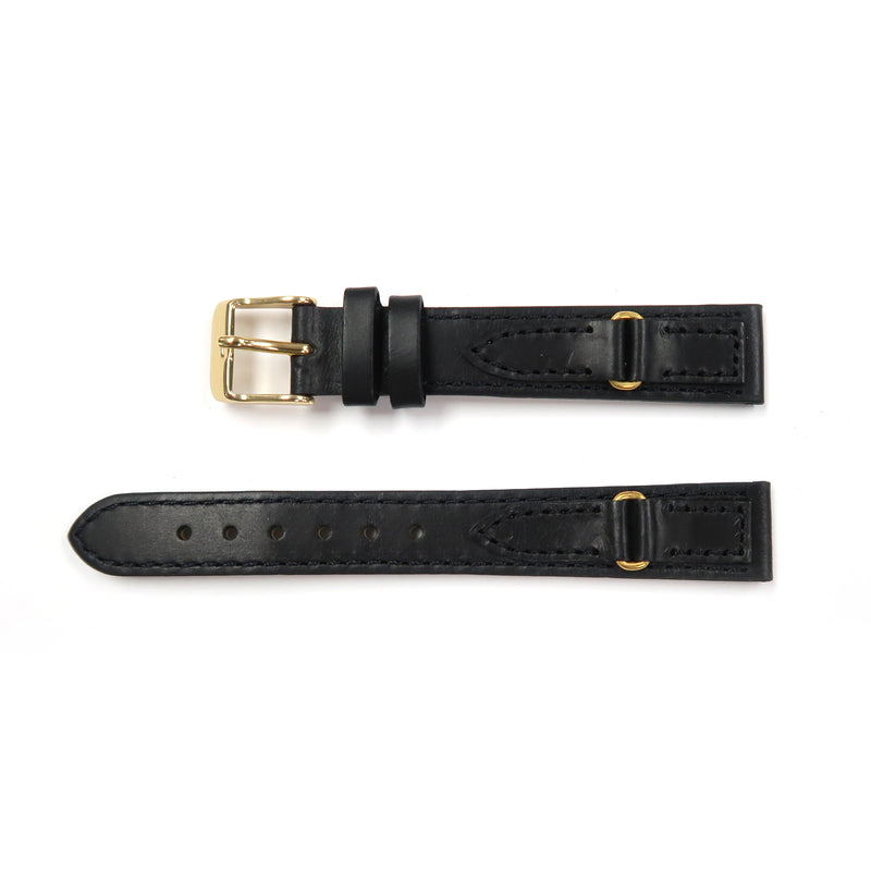 Load image into Gallery viewer, Genuine Leather Watch Band 16mm,18mm,20mm Flat Classic Plain Grain Stitched in Black, Brown and Light Brown - Universal Jewelers &amp; Watch Tools Inc. 
