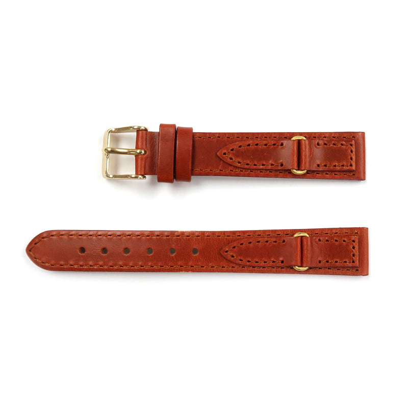 Load image into Gallery viewer, Genuine Leather Watch Band 16mm,18mm,20mm Flat Classic Plain Grain Stitched in Black, Brown and Light Brown - Universal Jewelers &amp; Watch Tools Inc. 
