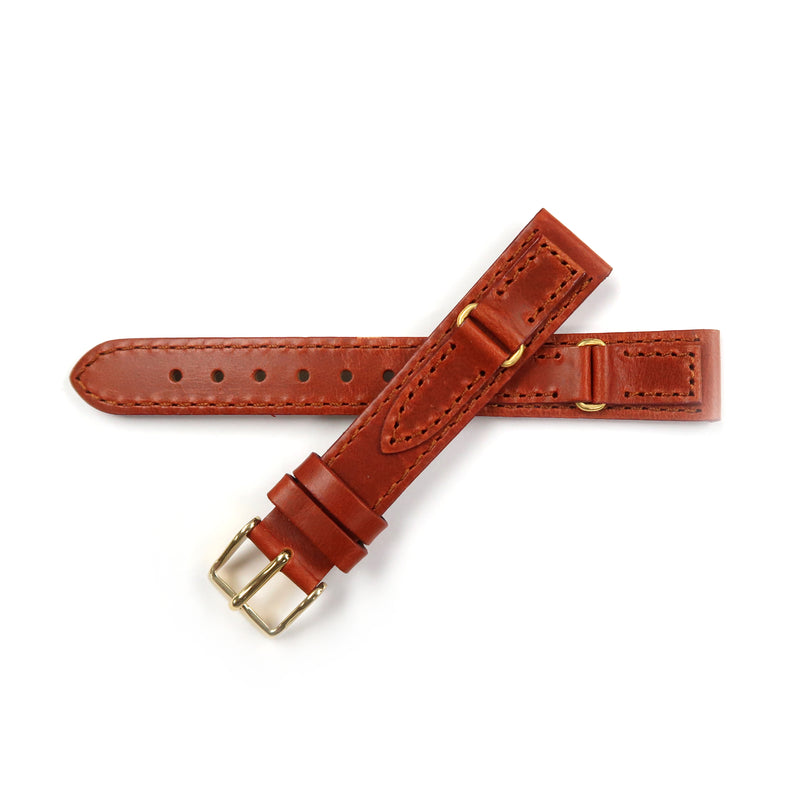 Load image into Gallery viewer, Genuine Leather Watch Band 16mm,18mm,20mm Flat Classic Plain Grain Stitched in Black, Brown and Light Brown - Universal Jewelers &amp; Watch Tools Inc. 
