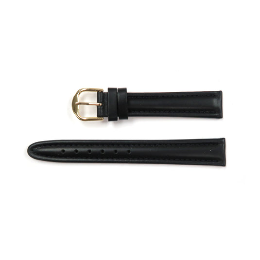 Genuine Leather Watch Band 18, 20mm Padded Classic Plain Grain Stitched in Black and Brown - Universal Jewelers & Watch Tools Inc. 