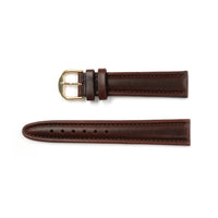 Genuine Leather Watch Band 18, 20mm Padded Classic Plain Grain Stitched in Black and Brown - Universal Jewelers & Watch Tools Inc. 