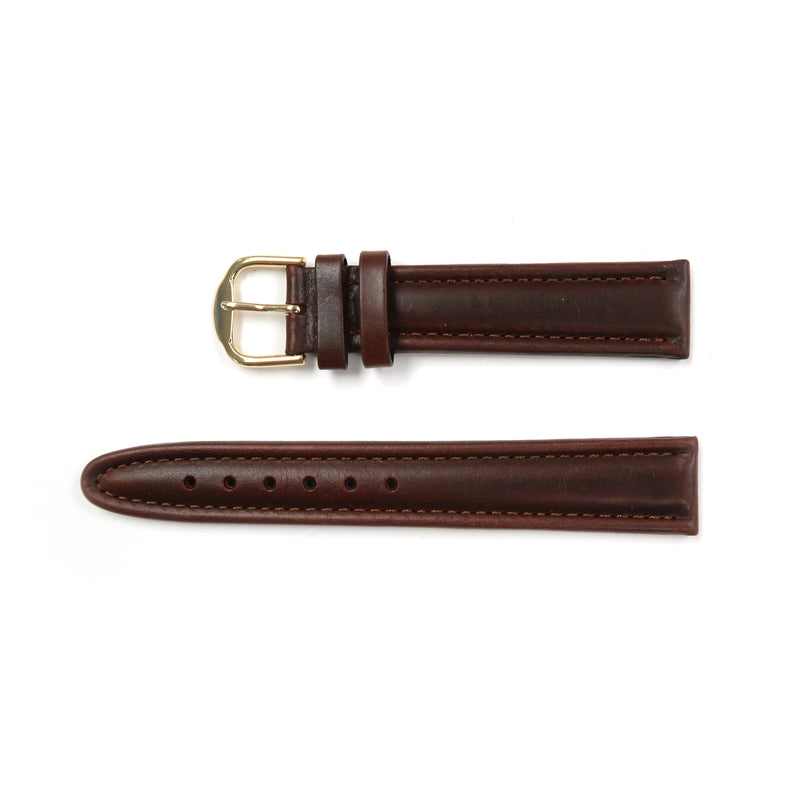 Load image into Gallery viewer, Genuine Leather Watch Band 18, 20mm Padded Classic Plain Grain Stitched in Black and Brown - Universal Jewelers &amp; Watch Tools Inc. 
