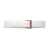 Genuine Leather Watch Band 22mm Flat Alligator Grain in White - Universal Jewelers & Watch Tools Inc. 