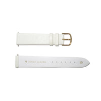 Genuine Leather Watch Band 18mm Flat Lizard Grain in White - Universal Jewelers & Watch Tools Inc. 