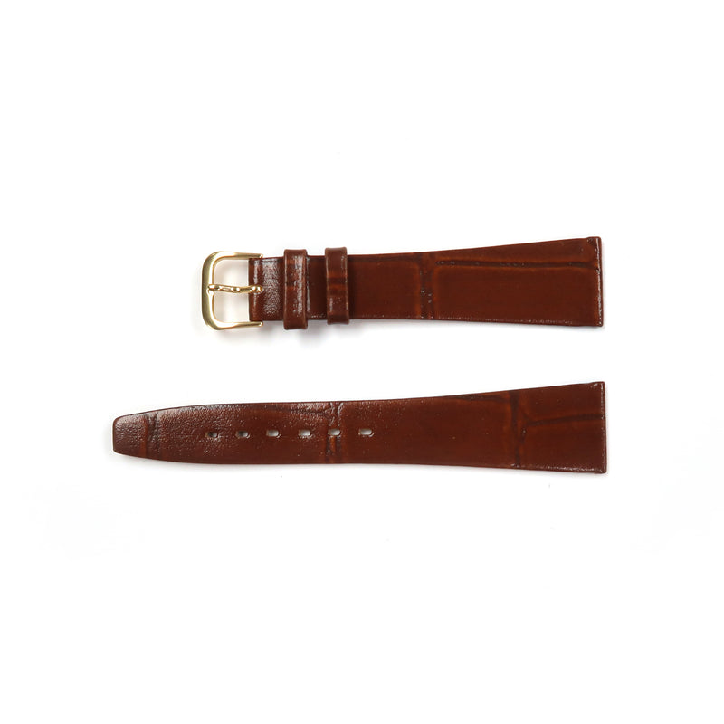 Load image into Gallery viewer, Genuine Leather Watch Band 18-20mm Flat Alligator Grain in Black, Brown and Light Brown - Universal Jewelers &amp; Watch Tools Inc. 
