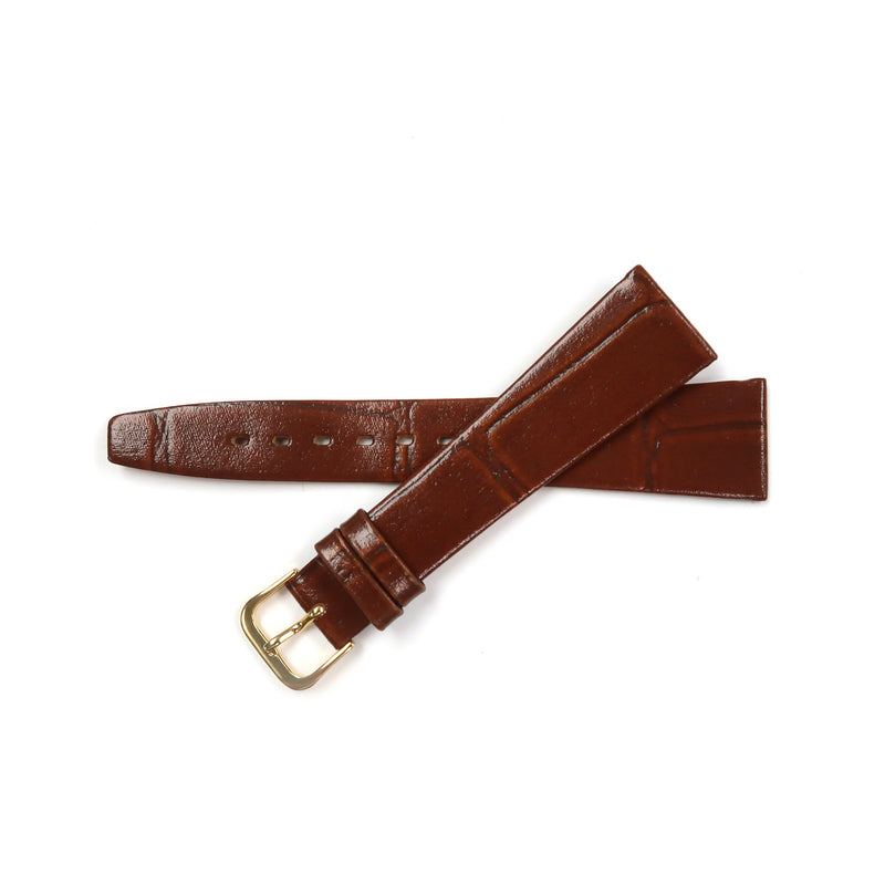 Load image into Gallery viewer, Genuine Leather Watch Band 18-20mm Flat Alligator Grain in Black, Brown and Light Brown - Universal Jewelers &amp; Watch Tools Inc. 
