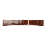 Genuine Leather Watch Band 18-20mm Flat Alligator Grain in Black, Brown and Light Brown - Universal Jewelers & Watch Tools Inc. 