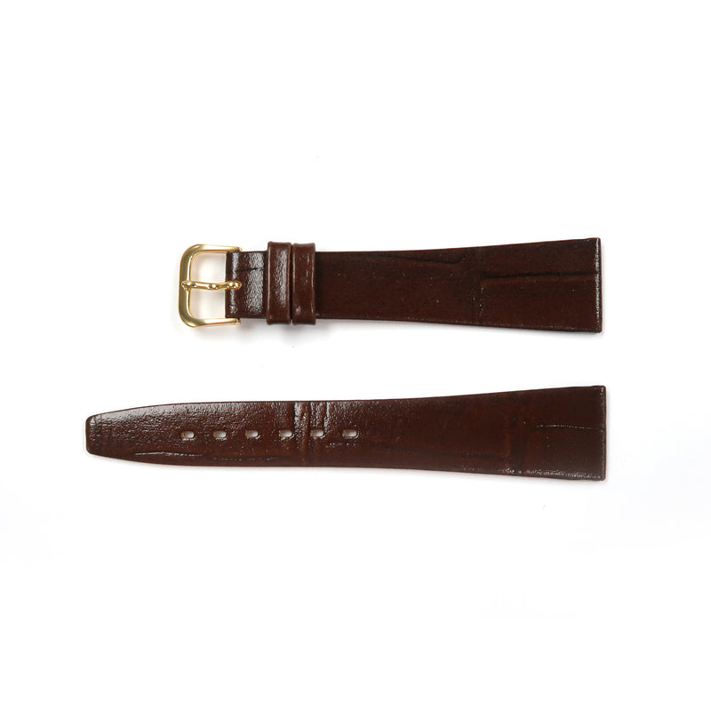 Load image into Gallery viewer, Genuine Leather Watch Band 18-20mm Flat Alligator Grain in Black, Brown and Light Brown - Universal Jewelers &amp; Watch Tools Inc. 
