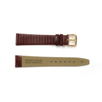 Genuine Leather Watch Band 16-18mm Flat Stitched Lizard Grain in Black and Brown - Universal Jewelers & Watch Tools Inc. 