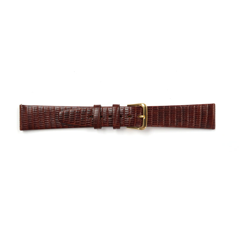 Load image into Gallery viewer, Genuine Leather Watch Band 16-18mm Flat Stitched Lizard Grain in Black and Brown - Universal Jewelers &amp; Watch Tools Inc. 
