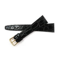Genuine Leather Watch Band 16-20mm Flat Stitched Alligator Grain in Black and Brown - Universal Jewelers & Watch Tools Inc. 