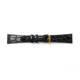 Genuine Leather Watch Band 16-20mm Flat Stitched Alligator Grain in Black and Brown - Universal Jewelers & Watch Tools Inc. 