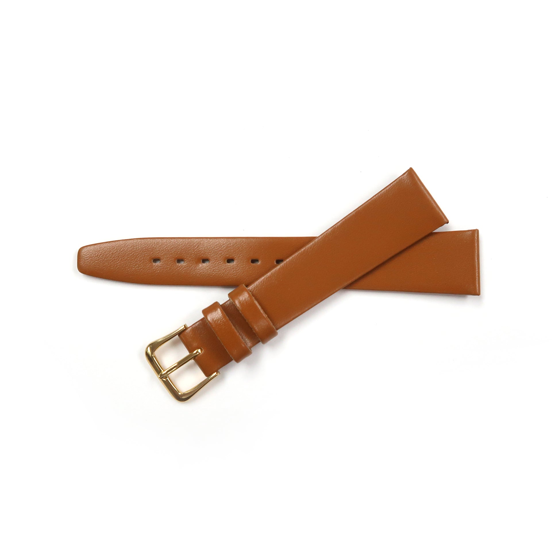 Genuine Leather Watch Band 16-20mm Flat Classic Plain Grain in Black, Brown and Tan - Universal Jewelers & Watch Tools Inc. 