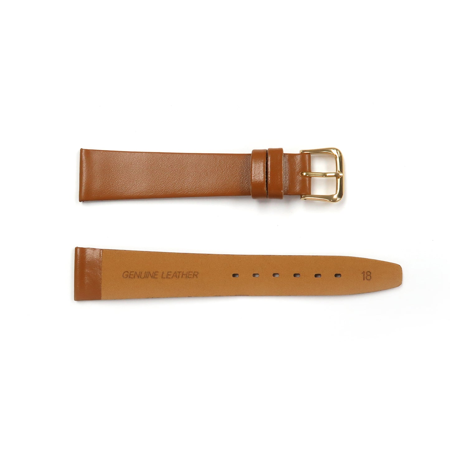 Genuine Leather Watch Band 16-20mm Flat Classic Plain Grain in Black, Brown and Tan - Universal Jewelers & Watch Tools Inc. 