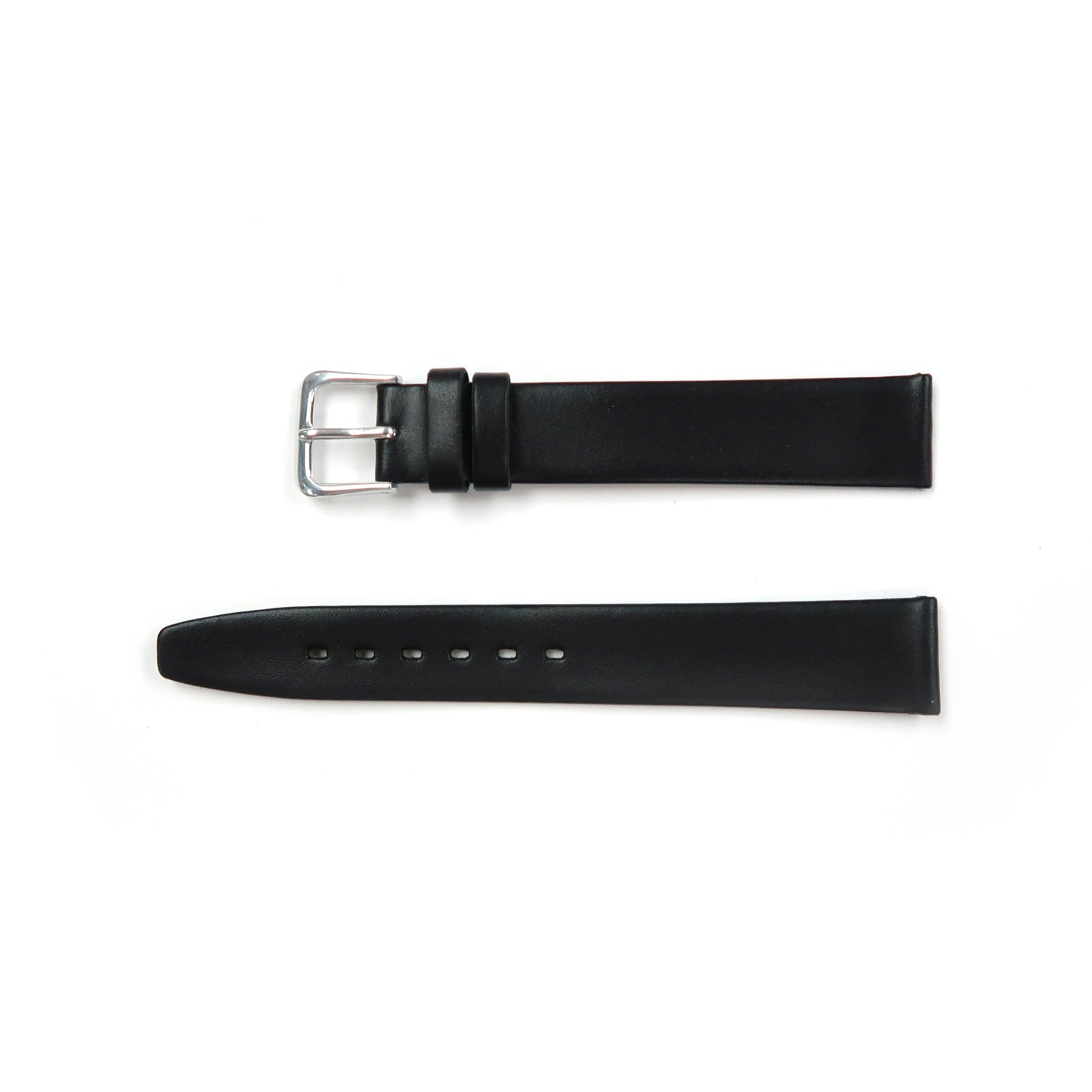 Genuine Leather Watch Band 16-20mm Flat Classic Plain Grain in Black, Brown and Tan - Universal Jewelers & Watch Tools Inc. 
