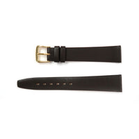 Genuine Leather Watch Band 16-20mm Flat Classic Plain Grain in Black, Brown and Tan - Universal Jewelers & Watch Tools Inc. 