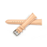 Genuine Leather Watch Band 18mm Padded Classic Plain Grain Stitched in Baby Blue and Peach - Universal Jewelers & Watch Tools Inc. 