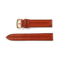 Genuine Leather Watch Band 16-20mm Padded Classic Plain Grain Stitched in Black, Tan and Brown - Universal Jewelers & Watch Tools Inc. 