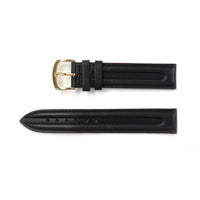 Genuine Leather Watch Band 16-20mm Padded Classic Plain Grain Stitched in Black, Tan and Brown - Universal Jewelers & Watch Tools Inc. 