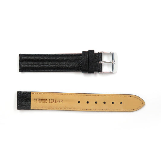 Genuine Leather Watch Band 16-20mm Padded Classic Plain Grain Stitched in Black, Brown and Light Brown - Universal Jewelers & Watch Tools Inc. 