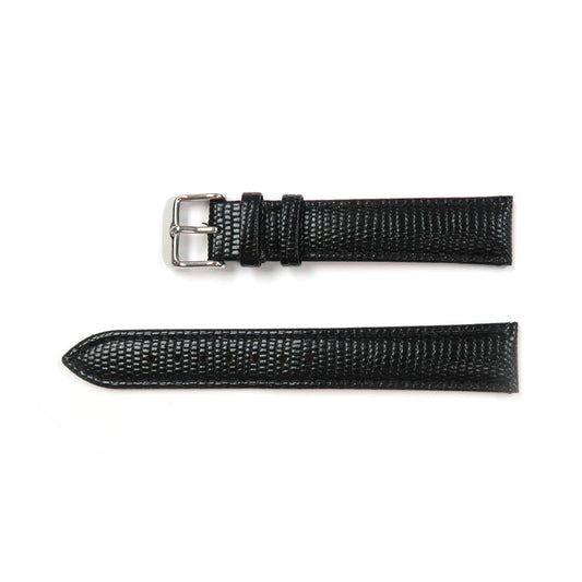Genuine Leather Watch Band 18-24mm Padded Lizard Grain Stitched in Black and Brown - Universal Jewelers & Watch Tools Inc. 