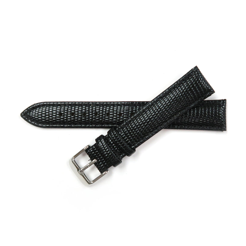 Load image into Gallery viewer, Genuine Leather Watch Band 18-24mm Padded Lizard Grain Stitched in Black and Brown - Universal Jewelers &amp; Watch Tools Inc. 
