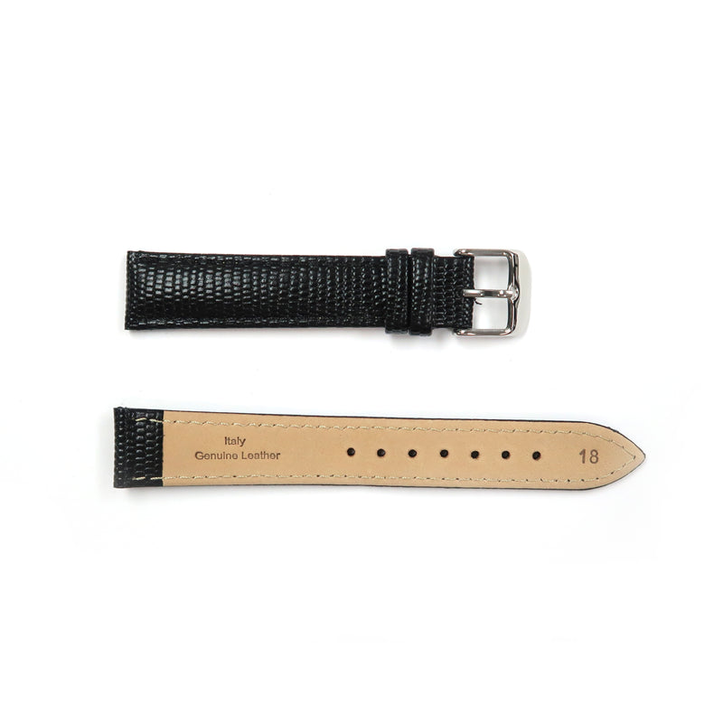 Load image into Gallery viewer, Genuine Leather Watch Band 18-24mm Padded Lizard Grain Stitched in Black and Brown - Universal Jewelers &amp; Watch Tools Inc. 
