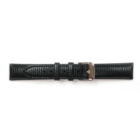 Genuine Leather Watch Band 18-24mm Padded Lizard Grain Stitched in Black and Brown - Universal Jewelers & Watch Tools Inc. 
