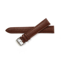 Genuine Leather Watch Band 18-24mm Padded Lizard Grain Stitched in Black and Brown - Universal Jewelers & Watch Tools Inc. 
