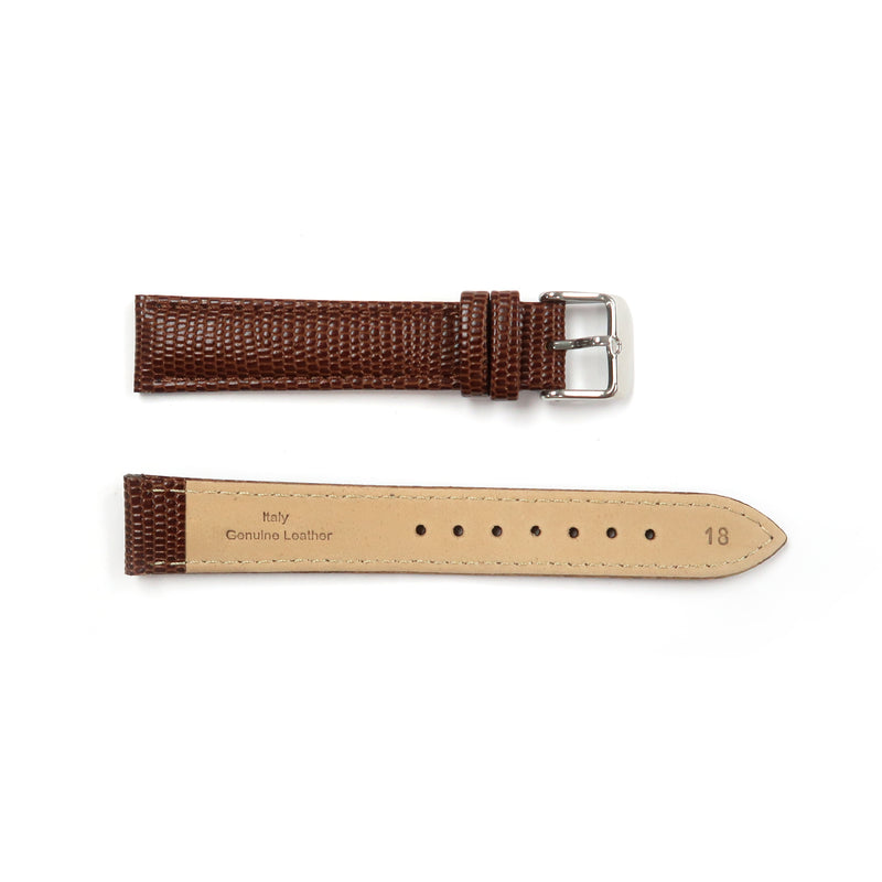 Load image into Gallery viewer, Genuine Leather Watch Band 18-24mm Padded Lizard Grain Stitched in Black and Brown - Universal Jewelers &amp; Watch Tools Inc. 
