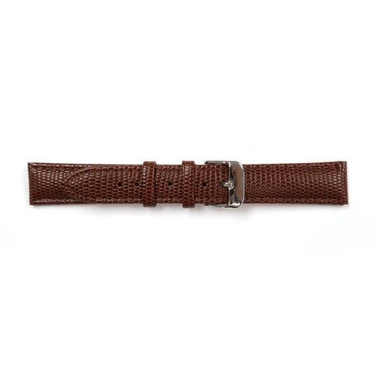 Genuine Leather Watch Band 18-24mm Padded Lizard Grain Stitched in Black and Brown - Universal Jewelers & Watch Tools Inc. 
