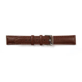 Genuine Leather Watch Band 18-24mm Padded Lizard Grain Stitched in Black and Brown - Universal Jewelers & Watch Tools Inc. 