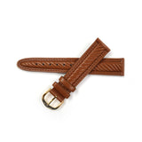 Genuine Leather Braid Watch Band 18-20mm Padded Classic Plain Grain in Black and Brown - Universal Jewelers & Watch Tools Inc. 