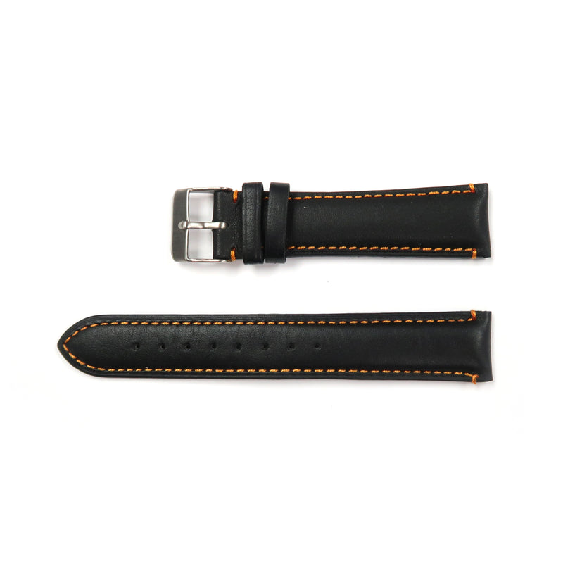 Load image into Gallery viewer, Genuine Leather Watch Band 18, 19mm Padded Classic Plain Grain Red, Blue, Orange and White Stitched in Black and Brown - Universal Jewelers &amp; Watch Tools Inc. 
