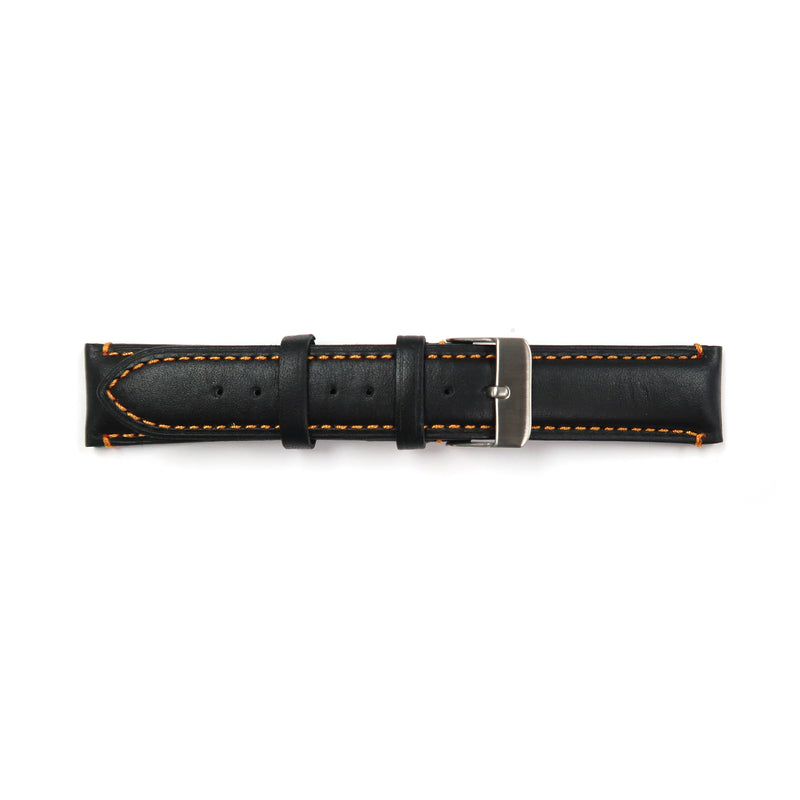 Load image into Gallery viewer, Genuine Leather Watch Band 18, 19mm Padded Classic Plain Grain Red, Blue, Orange and White Stitched in Black and Brown - Universal Jewelers &amp; Watch Tools Inc. 
