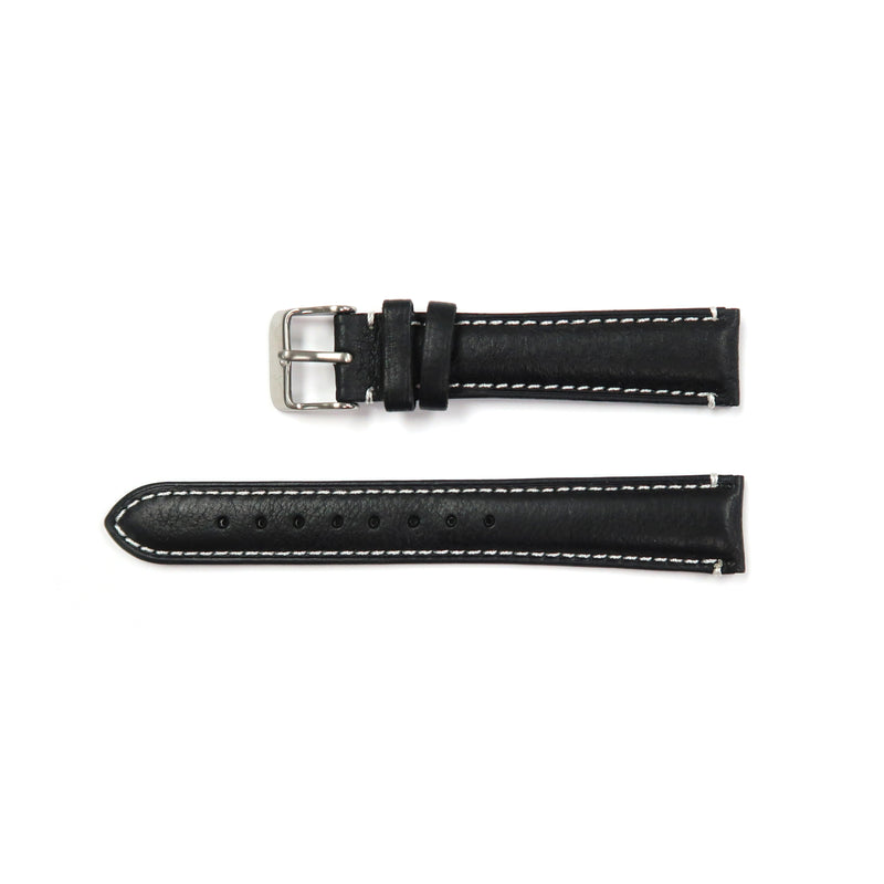 Load image into Gallery viewer, Genuine Leather Watch Band 18, 19mm Padded Classic Plain Grain Red, Blue, Orange and White Stitched in Black and Brown - Universal Jewelers &amp; Watch Tools Inc. 
