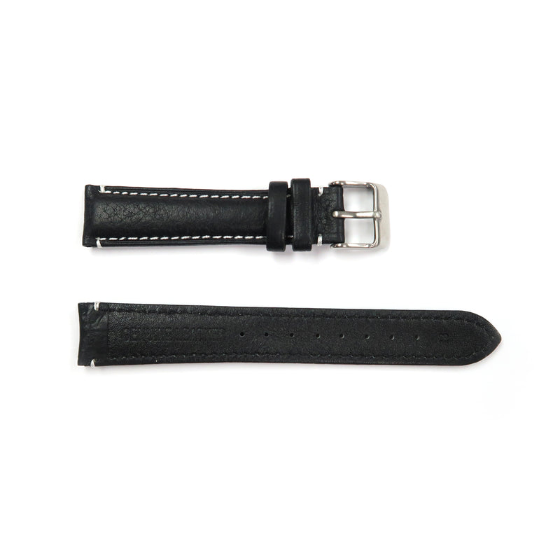 Load image into Gallery viewer, Genuine Leather Watch Band 18, 19mm Padded Classic Plain Grain Red, Blue, Orange and White Stitched in Black and Brown - Universal Jewelers &amp; Watch Tools Inc. 
