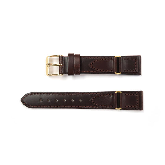 Genuine Leather Watch Band 16mm,18mm,20mm Flat Classic Plain Grain Stitched in Black, Brown and Light Brown - Universal Jewelers & Watch Tools Inc. 