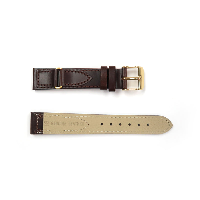 Load image into Gallery viewer, Genuine Leather Watch Band 16mm,18mm,20mm Flat Classic Plain Grain Stitched in Black, Brown and Light Brown - Universal Jewelers &amp; Watch Tools Inc. 
